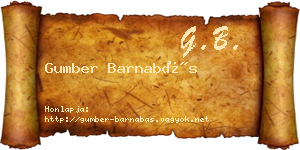 Gumber Barnabás névjegykártya